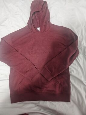 Champion Embossed Logo Hoodie - Burgundy